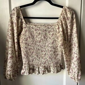 Paper Crane Floral Peasant Top
